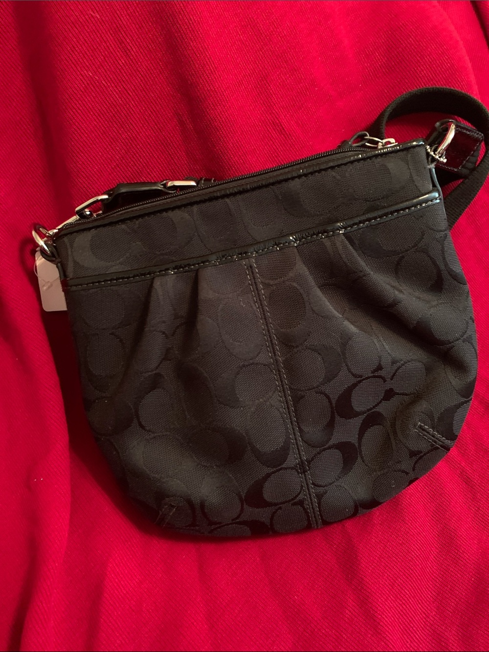 Coach Black Signature Jacquard Crossbody Bag